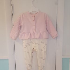 Ted Baker Cream and Pink Baby Outfit